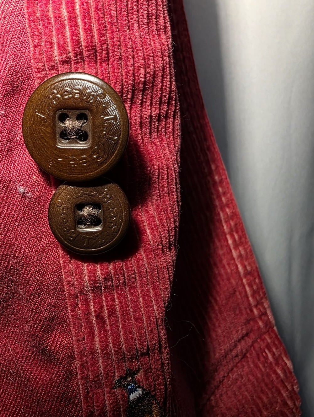 Vintage L.L.Bean Women's Embroidered Pheasant Red Corduroy Barn Jacket – XL - Picture 8 of 9